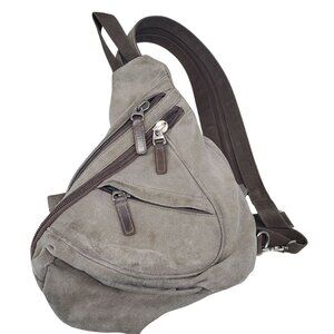 DaVan Purse Womens 16x9x4 Brown Canvas Sling Concealed Carry Backpack